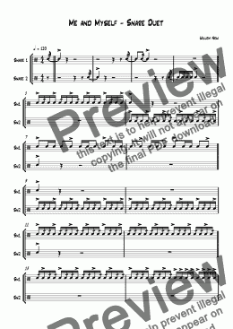 page one of Me and Myself - Snare Duet