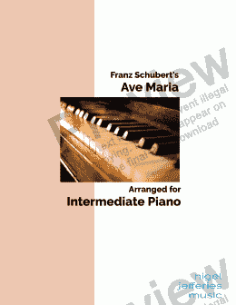 page one of Ave Maria (Schubert) arranged for easy piano