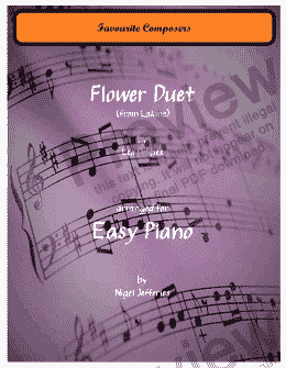 page one of Flower Duet arranged for easy piano