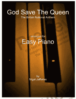 page one of God Save the Queen arranged for easy piano