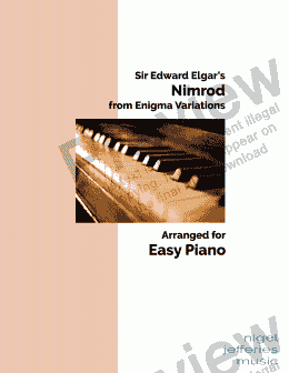 page one of Nimrod (from Enigma Variations) arranged for easy piano