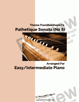 page one of Theme from Pathetique Sonata - arranged for easy piano