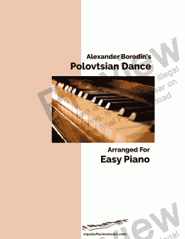 page one of Polovtsian Dance arranged for easy piano