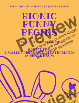 page one of Bionic Bunny Begins for Mallet Percussion