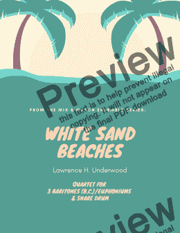 page one of White Sand Beaches for Baritone/Euphonium