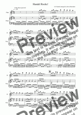 page one of Handel Rocks! for Flute and Piano