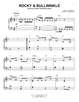 page one of Rocky & Bullwinkle (Easy Piano)