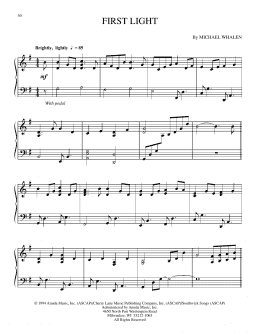 page one of First Light (Piano Solo)