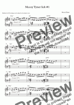 page one of 5 McCoy Tyner Licks for Jazz Improv