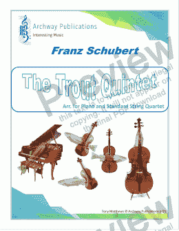 page one of Schubert: Trout Quintet  - arr. for Standard Piano Quintet