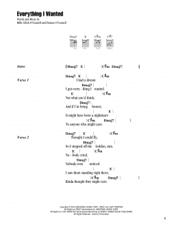 page one of everything i wanted (Guitar Chords/Lyrics)