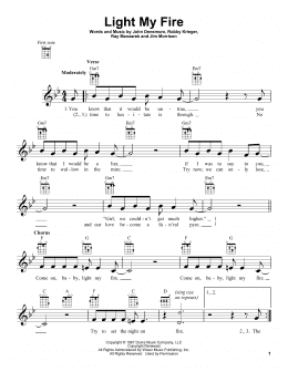 page one of Light My Fire (Ukulele)