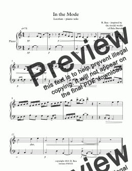 page one of In the Mode - Locrian - piano solo