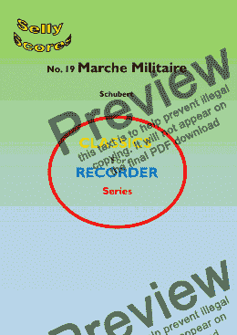 page one of CLASSICS FOR RECORDER SERIES 19 Marche Militaire Schubert  for Descant Recorder and Piano