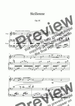 page one of FAURE - Sicilienne Op.78 - Flute and Piano