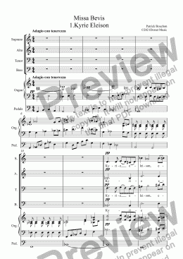 page one of Missa Brevis 1.Kyrie Eleison for S.A.T.B. Choir and Organ