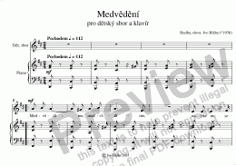 page one of MEDVĚDĚNÍ pro dětský sbor a piano