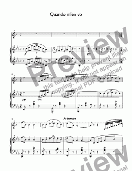 page one of Puccini, Giacomo - Waltz of Musetta from "La Bohème" -  for trumpet Bb & piano