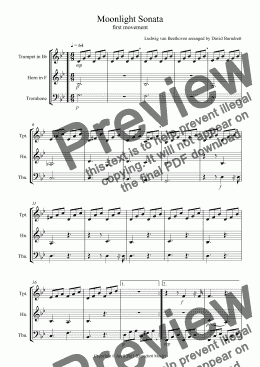 page one of Moonlight Sonata (1st Movement) for Brass Trio