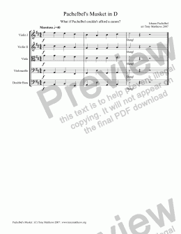 page one of Pachelbel's Musket in D