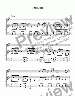 page one of Laue - Trumpet Concerto, II. Adagio - for trumpet Bb & piano, 