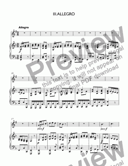 page one of Laue - Trumpet Concerto, III.Allegro - for trumpet Bb & piano