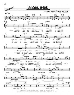 page one of Angel Eyes (Real Book – Melody, Lyrics & Chords)