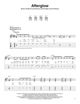 page one of Afterglow (Easy Guitar Tab)