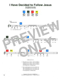 page one of I Have Decided To Follow Jesus (ChordBuddy)