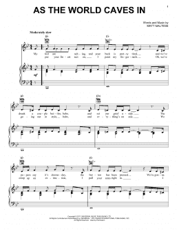 page one of As The World Caves In (Piano, Vocal & Guitar Chords (Right-Hand Melody))