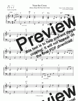 page one of Near the Cross - (Jesus, Keep Me Near the Cross) - triplet arr. for solo piano