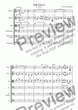 page one of Folk Tune - Ash Grove for Strings