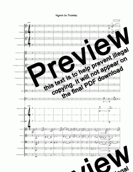 page one of Hymn to Troniac - Score and parts