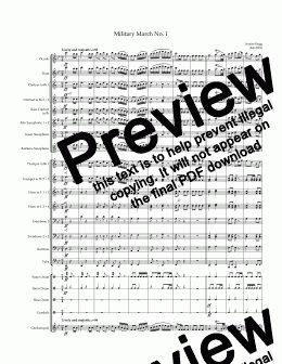 page one of Military March No 1 - Score and parts