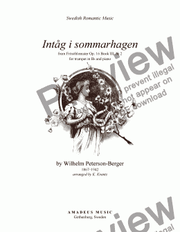 page one of Intåg i sommarhagen for trumpet in Bb and piano