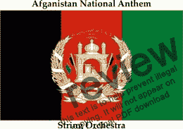 page one of Afgan National Anthem Milli Surood  “ملي سرود” for String Orchesra