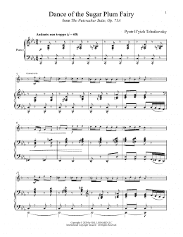 page one of Dance Of The Sugar Plum Fairy, Op. 71a (from The Nutcracker) (Clarinet and Piano)