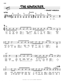 page one of The Wanderer (Real Book – Melody, Lyrics & Chords)