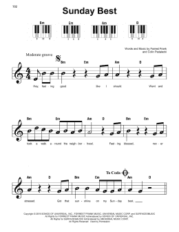 page one of Sunday Best (Super Easy Piano)