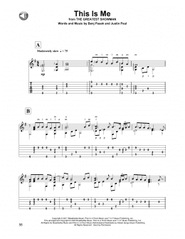 page one of This Is Me (from The Greatest Showman) (Solo Guitar)