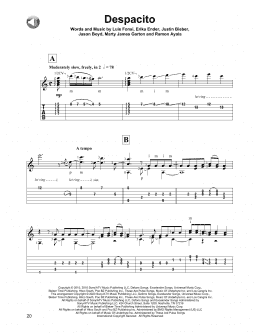 page one of Despacito (Solo Guitar)