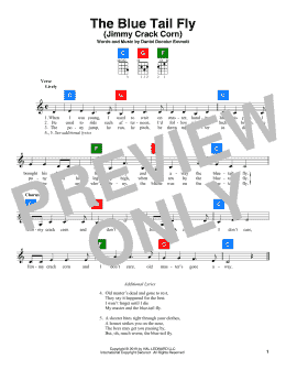 page one of The Blue Tail Fly (Jimmy Crack Corn) (UkeBuddy)