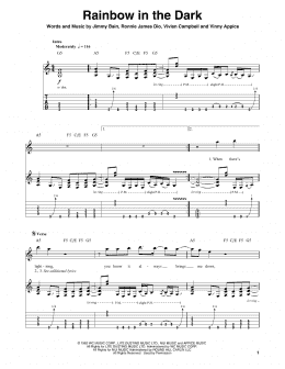 page one of Rainbow In The Dark (Guitar Tab (Single Guitar))