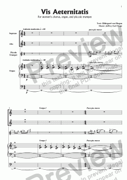 page one of Four Sacred Songs / Vier Geistliche Lieder for women's chorus