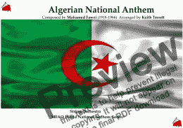 page one of Algerian National Anthem for String Orchestra