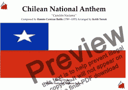 page one of Chilean National Anthem (Canción Nacional) for String Orchestra