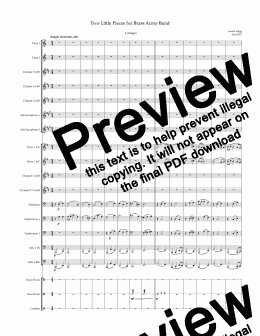 page one of Two Little Pieces for Brass Army Band - Score and parts