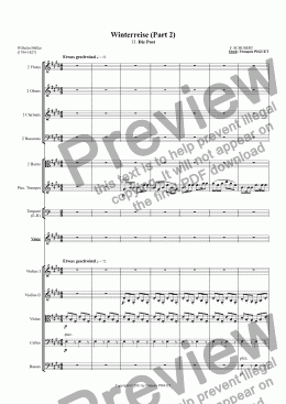 page one of SCHUBERT - Winterreise N° 13. Die Post for solo voice and orchestra