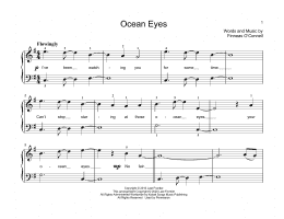 page one of ocean eyes (Educational Piano)