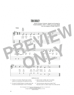 page one of Tom Dooley (Easy Ukulele Tab)